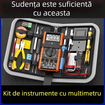 Set de multimetră și fier de lipit pentru instruire în electronică — 21 de piese, cu husă Jingling