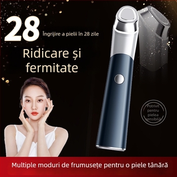 Masaj pentru față și ochi cu vibrație EMS și lumină colorată, portabil, baterie încorporată, IPX4 rezistent la apă