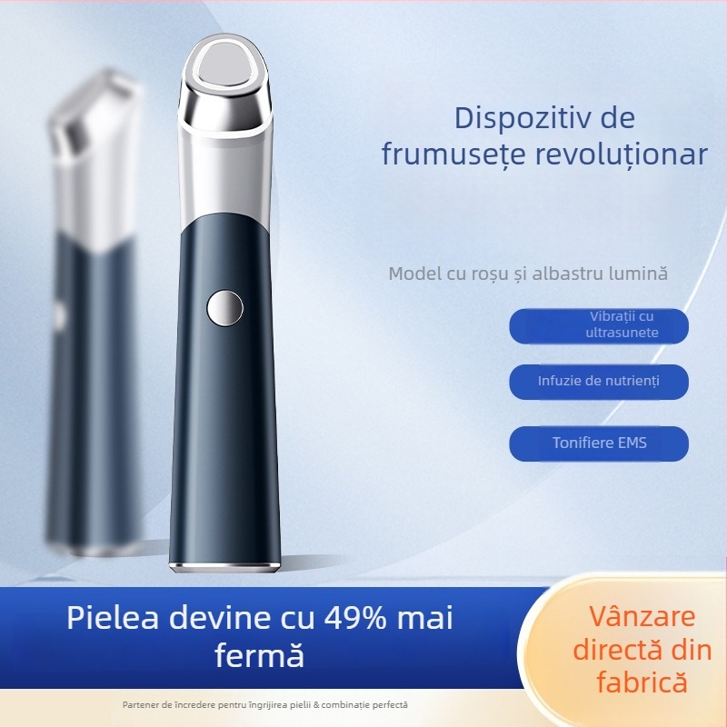 Masaj pentru față și ochi cu vibrație EMS și lumină colorată, portabil, baterie încorporată, IPX4 rezistent la apă