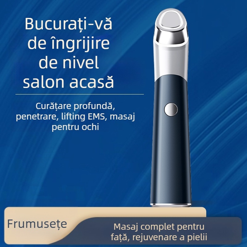 Masaj pentru față și ochi cu vibrație EMS și lumină colorată, portabil, baterie încorporată, IPX4 rezistent la apă