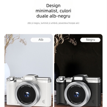 Cameră digitală CCD retro cu cameră duală pentru selfie (68MP • zoom optic 16x • ecran LCD 2.7in • obiectiv periskop • senzor CCD 1/1.7)