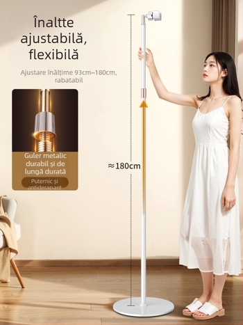 Suport pentru telefon mobil pentru streaming live și fotografie pe birou, suport metalic pentru podea, din oțel-carbon, stil cyberpunk