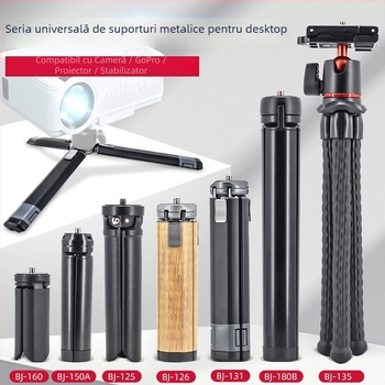 Bază de trepied pentru birou - aliaj de aluminiu, sarcină 2-5 kg, PTZ tip sferic pan-tilt, articulație unică