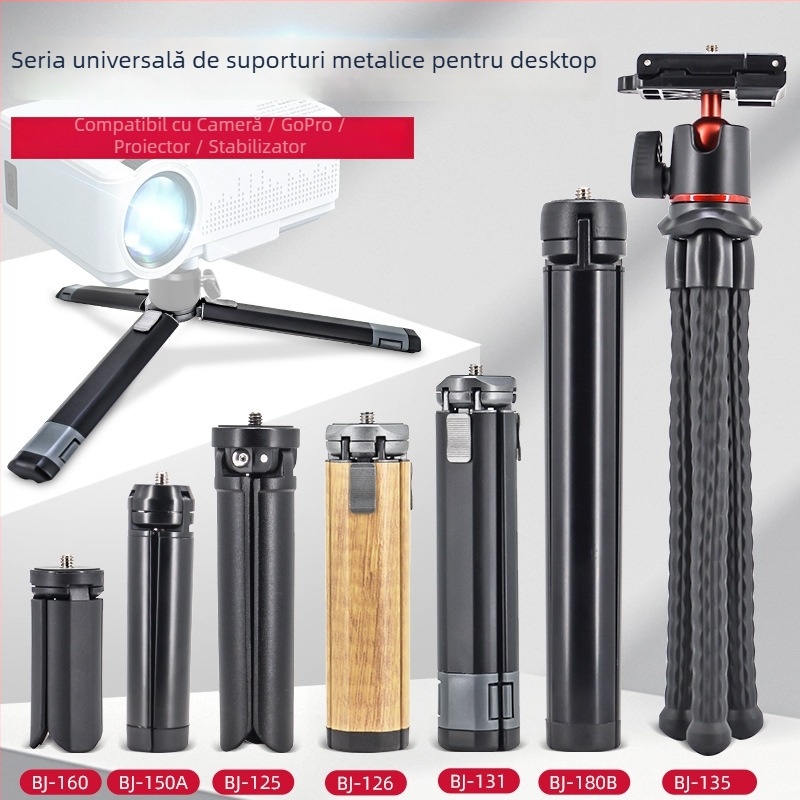 Bază de trepied pentru birou - aliaj de aluminiu, sarcină 2-5 kg, PTZ tip sferic pan-tilt, articulație unică