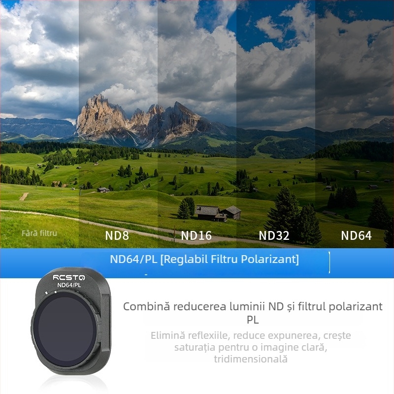 RCSTQ 1421200 Set Filtre ND Polarizante pentru DJI Mini 4 Pro – Procesare OEM, Dimensiune Bayonet: Altă, Compatibil cu Mini 4 Pro