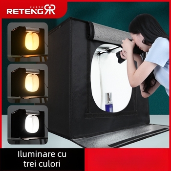 Studio foto mic | Brand: RETENG | Material: Poliester + panou LED | Greutate: 7.5
