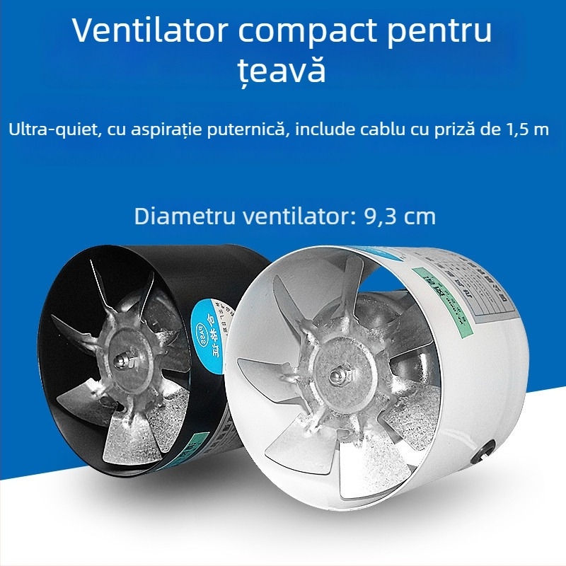 Ventilator de baie silențios, model SF1.0-2r, 220V, 50Hz, carcasă metalică, tip presiune conducte