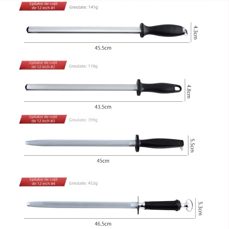 Tija de ascuțit pentru procesarea cărnii, diamant cu granulație fină ultra-densă, cod Yc-60, imprimare logo disponibilă, personalizare.