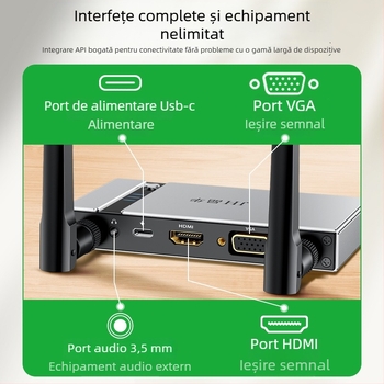 Dispozitiv enterprise pentru oglindire ecran, wireless, 4K HDMI/VGA, procesor AM8270, 1GB RAM, Wi‑Fi dual‑band 5G, OEM-ready