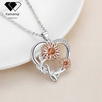 Colier din cupru cu floare de soare, lanț încrucișat, lungime 41–50 cm, brand Lycra manqi