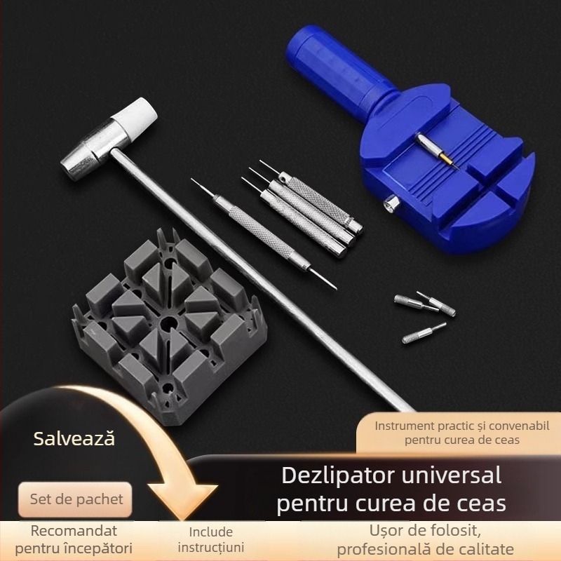 Unealtă pentru repararea ceasurilor cu demontor pentru curea, tăietor de curea și reglaj pentru ceas (Iarna 2022)