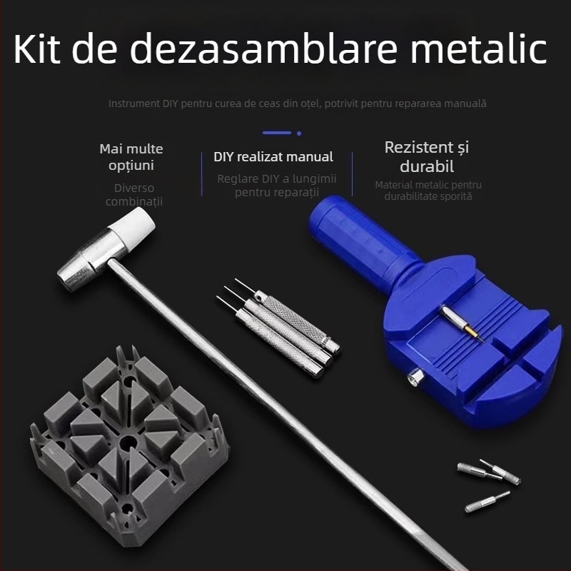 Unealtă pentru repararea ceasurilor cu demontor pentru curea, tăietor de curea și reglaj pentru ceas (Iarna 2022)