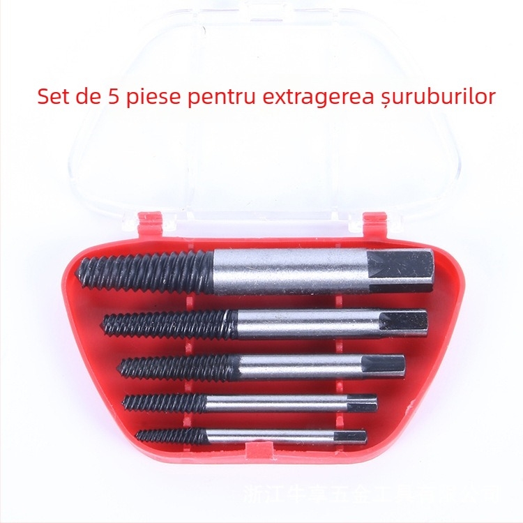 Set extractor pentru șuruburi rupte – 5/6 piese, trusă de unelte pentru uz casnic