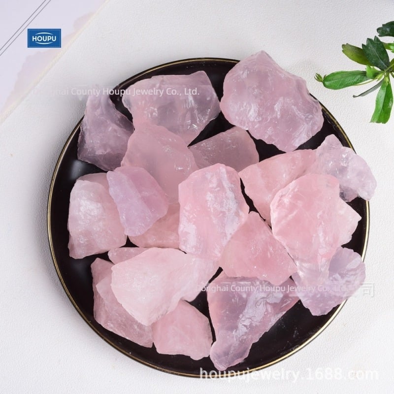 Piatră brută din cuarț roz pentru difuzoare, acvarii și ghivece; cristal natural, aspect: brut
