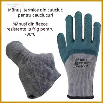 Mănuși de protecție pentru muncă, cu căptușeală velur internă, din piele, antiderapante, groase