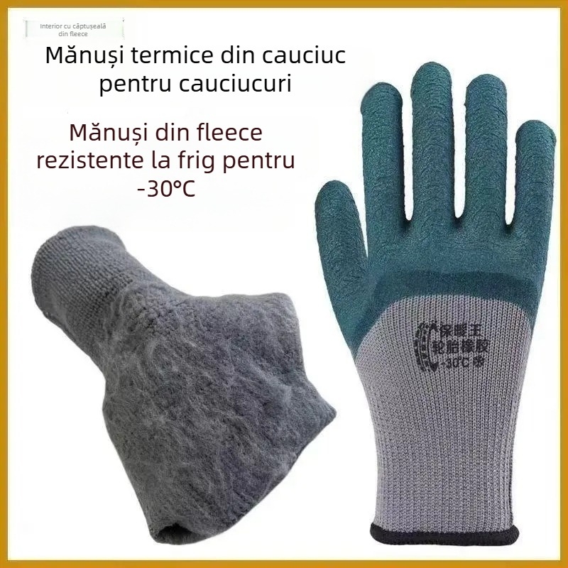 Mănuși de protecție pentru muncă, cu căptușeală velur internă, din piele, antiderapante, groase