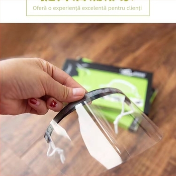 Viziere de față de unică folosință pentru saloane de coafură – 100 bucăți, plastic, stil natural, unisex, lucrate manual