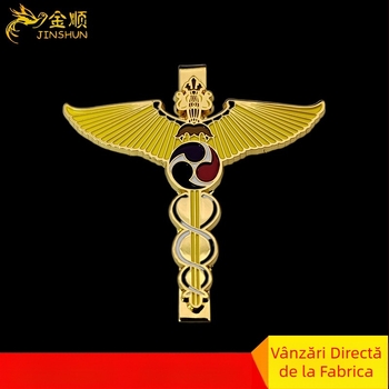 Clip de cravată din aliaj de zinc, finisaj cu vopsea coptă, personalizare disponibilă, ornament cu caligrafie și pictură