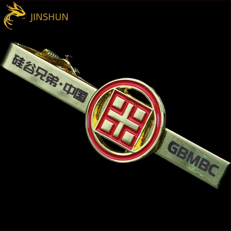 Clip de cravată din aliaj de zinc, finisaj cu vopsea coptă, personalizare disponibilă, ornament cu caligrafie și pictură