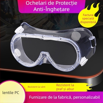 Ochelari de protecție pentru vânt, praf și stropi — Material PC, Grosime lentilă 1.0–1.5 mm, Transmitanță luminoasă 99%
