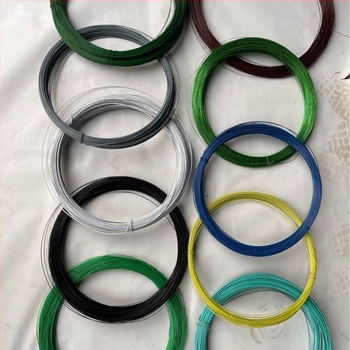 Sârmă de grădină cu plastic — oțel cu conținut scăzut de carbon; înfășurare simplă; răsucire dreaptă; mare rezistență la tracțiune; pentru legarea plantelor, plaselor și meșteșugurilor.