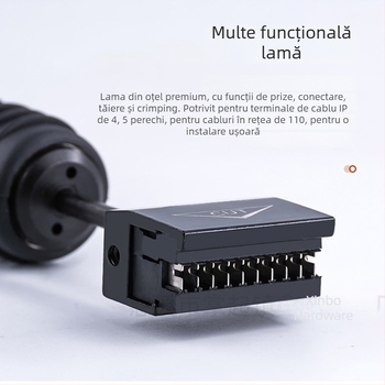 Tăietor de cabluri pentru cinci perechi, pentru rama de distribuție telefonică tip 110, cu unealtă de perforare a firelor — antiuzură, oțel cu carbon înalt