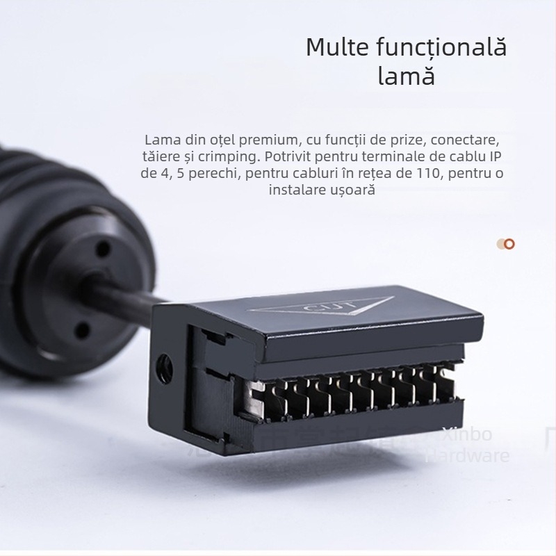 Tăietor de cabluri pentru cinci perechi, pentru rama de distribuție telefonică tip 110, cu unealtă de perforare a firelor — antiuzură, oțel cu carbon înalt