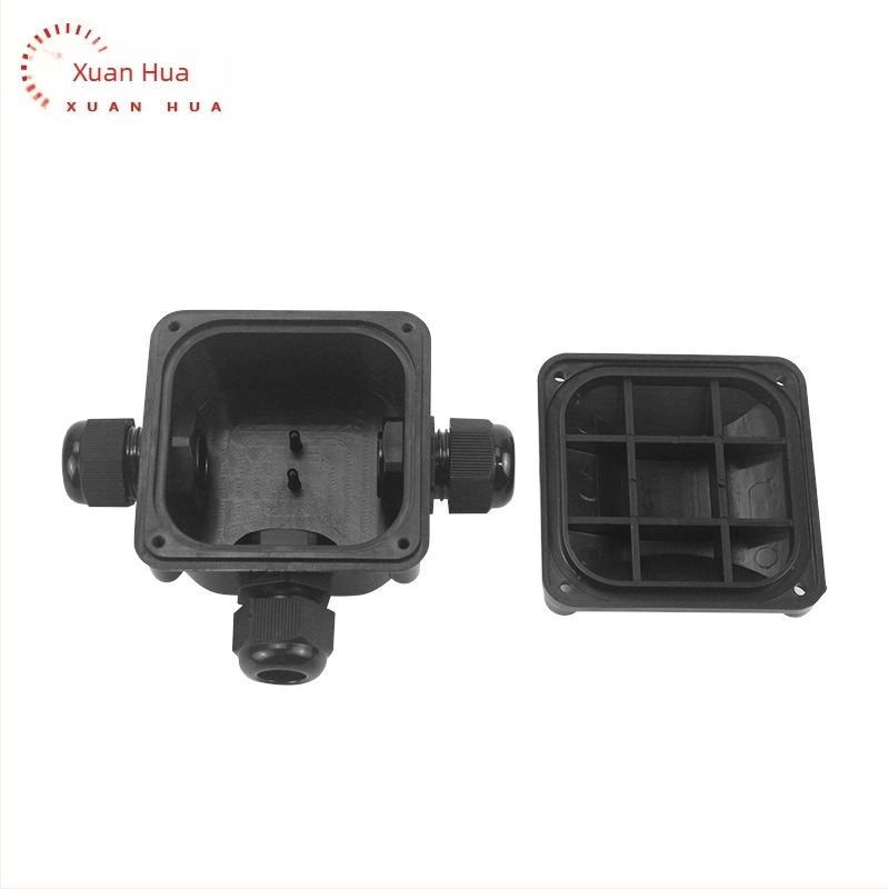 Cutie de conexiuni din plastic impermeabilă, 1 intrare, 2 ieșiri, pentru lămpi și cabluri