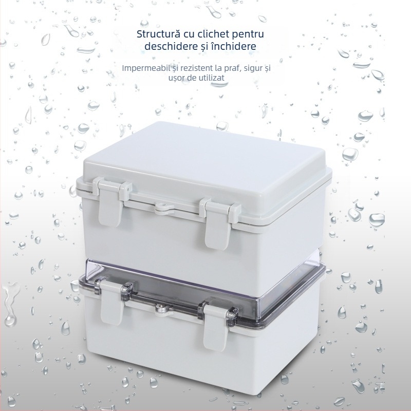 Cutie de legătură impermeabilă din ABS pentru exterior, cu etanșare înaltă