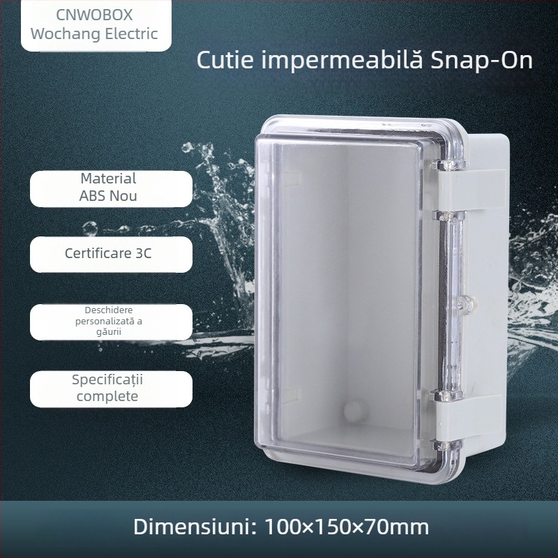 Cutie de legătură impermeabilă din ABS pentru exterior, cu etanșare înaltă