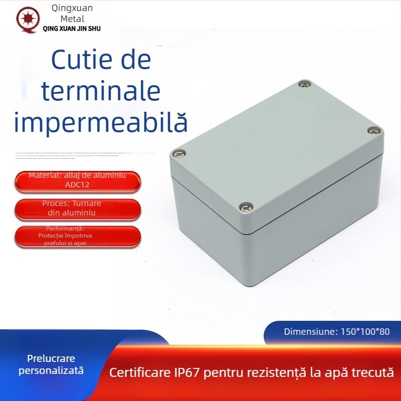 Cutie sigilată pentru alimentare, cu carcasă din aluminiu turnat, etanșă, pentru utilizare în interior și exterior