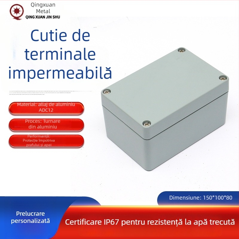 Cutie sigilată pentru alimentare, cu carcasă din aluminiu turnat, etanșă, pentru utilizare în interior și exterior