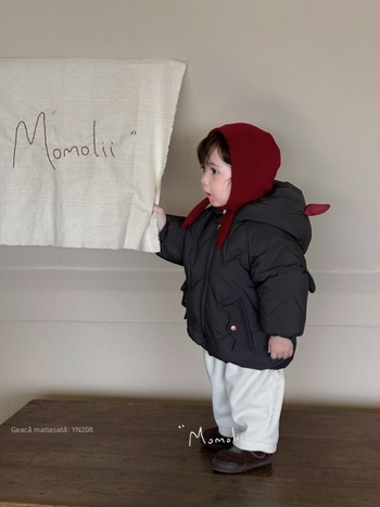 Jachetă pentru copii din puf pentru iarnă 2025 – pentru băieți 1–3 ani, fără glugă, umplutură din puf de rață alb, 150–200 g, conținut puf 86–90%