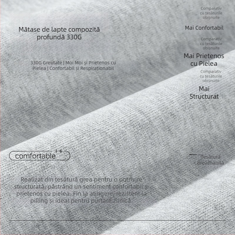 Hanorac din bumbac cu guler înalt și fermoar, mâneci lungi, croială lejeră, primăvară-toamnă, bumbac 81–90%