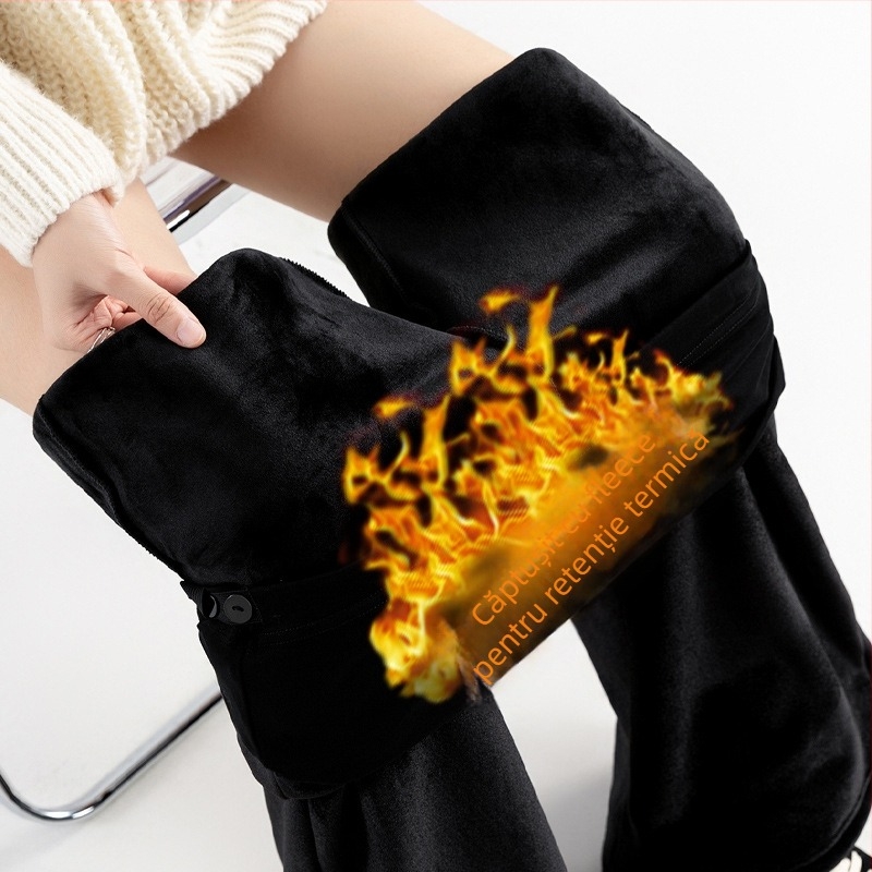 Pantaloni de maternitate din catifea, catifea auriu, conținut catifea 95%+, croială de tip colanți, lungime pantaloni, pentru primăvară-toamnă-iarnă