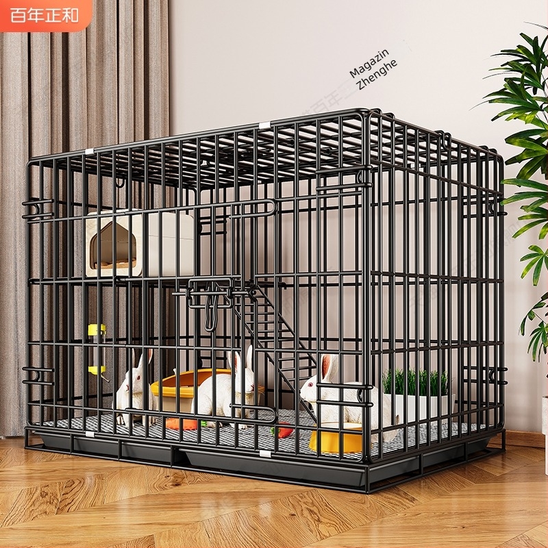 Cușcă de interior pentru iepuri, construcție din sârmă, cod 66544, neimportat, potrivită pentru iepuri pitici și purcei de Guineea