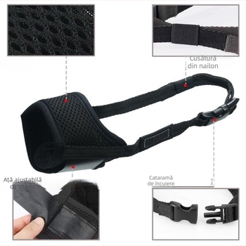 Muzzle pentru câini, poliester respirabil, anti- mușcare, anti-lătrat, cutie cu 50 de bucăți