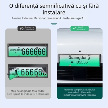 Ramă pentru plăcuța de înmatriculare pentru Ideal I8, margine completă, din plastic, accesoriu pentru plăci de energie nouă
