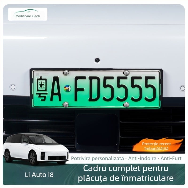 Ramă pentru plăcuța de înmatriculare pentru Ideal I8, margine completă, din plastic, accesoriu pentru plăci de energie nouă