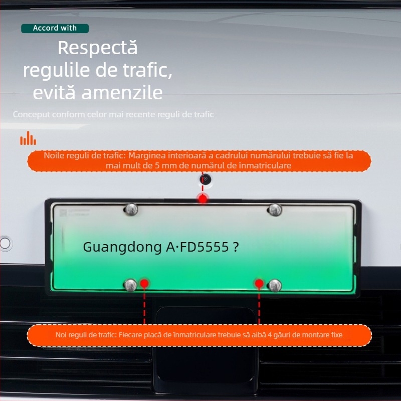 Ramă pentru plăcuța de înmatriculare pentru Ideal I8, margine completă, din plastic, accesoriu pentru plăci de energie nouă