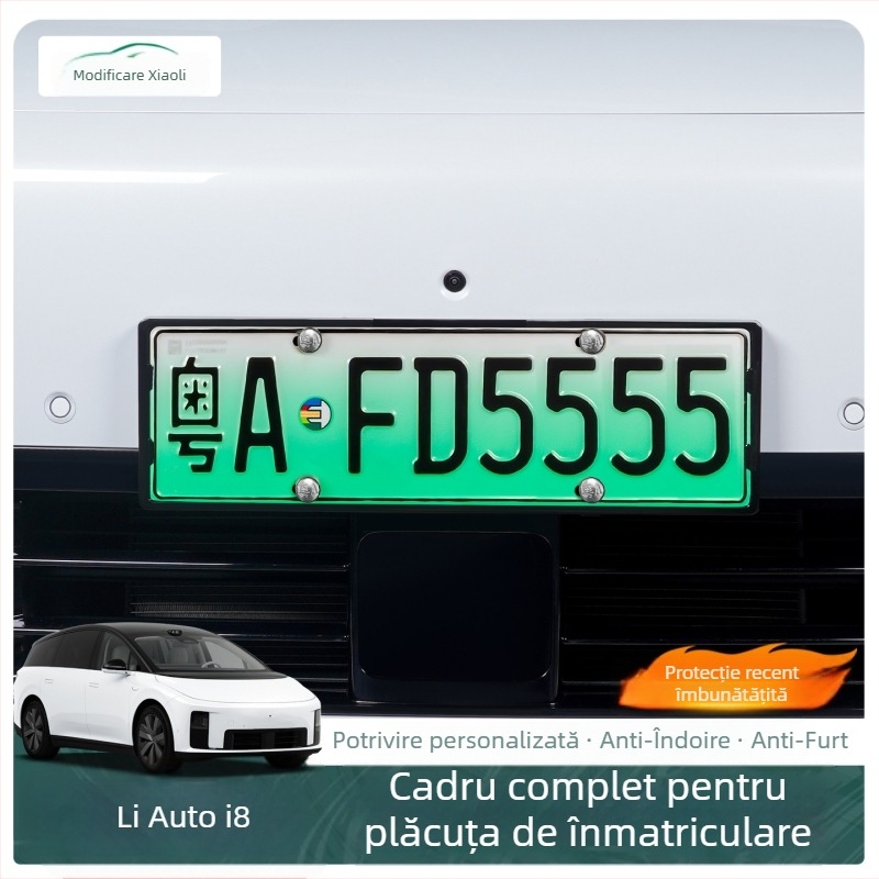 Ramă pentru plăcuța de înmatriculare pentru Ideal I8, margine completă, din plastic, accesoriu pentru plăci de energie nouă
