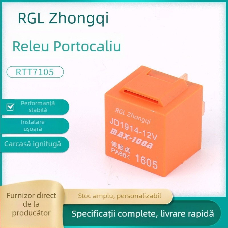 Rtt7105 releu auto pentru ventilator de răcire, pompă de ulei și far de ceață, DC12-24V, 100A, NO, etanșat