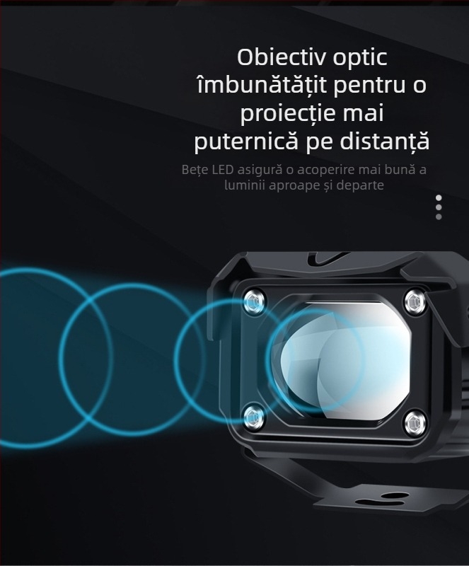 Lampa LED de ceață față, 60W, 12-37V, cu lentilă condensator, carcasă din aluminiu de aviație, mare proiector din oțel, pentru motociclete/off-road/pickup, 5000 ore
