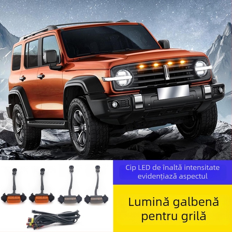 Lampă de ceață LED pentru Toyota Tacoma 2016–2019, Model: 16~19 TACOMA Net LED small yellow light, 12V, 3W, 0.9A, LED