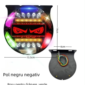 Lumină LED de avertizare pentru partea din spate a camioanelor/semiremorcilor, rezistentă la apă, 24V, 15W