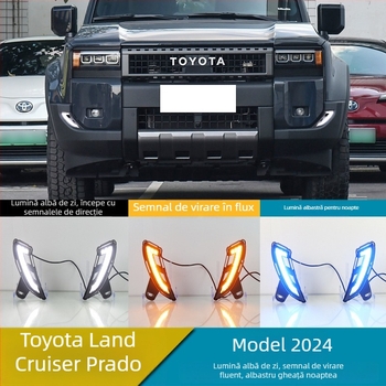 Lumini LED pentru faza de zi Toyota Prado LC250, carcasă ABS și diode LED, 0,5W pe LED, 12V, durată de viață >10.000 ore.