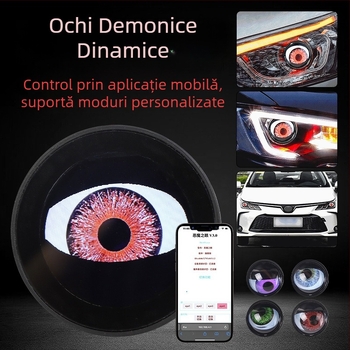 Lampa LED pentru ceață Dynamic Devil Eyes, 12V, Aluminiu, Compatibilitate universală, Durată de viață 50000h