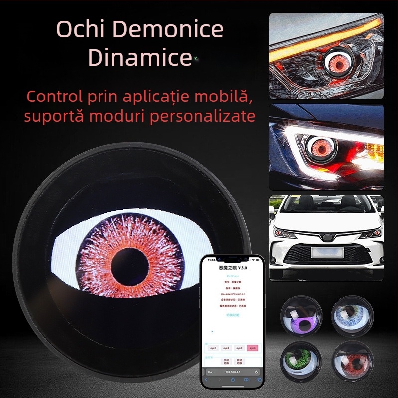 Lampa LED pentru ceață Dynamic Devil Eyes, 12V, Aluminiu, Compatibilitate universală, Durată de viață 50000h