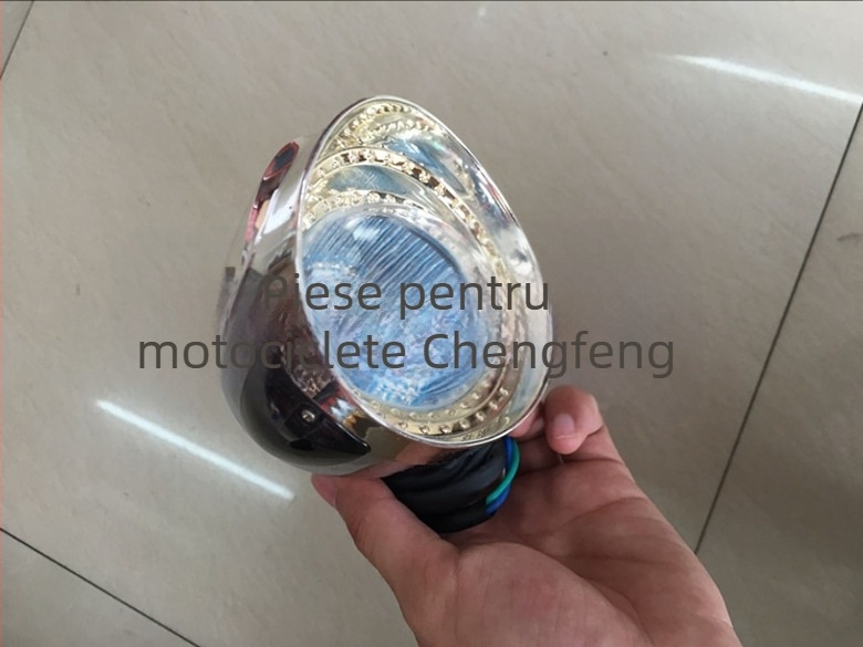 Harley Crystal Storm Prince Lampa frontală de ceață pentru motocicletă – plastic, 12V, 10W, cu bec, conector tip bule