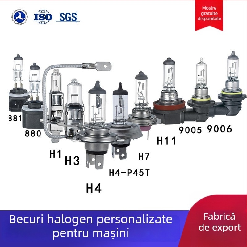 Faruri auto Halogenă pentru faza principală și cea de ceață — 12V, 55W, 1350 lm, IP65, 500h, sticlă de cuarț, EagleEye